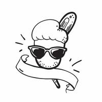 Sunglasses and ice cream cone symbol with copy space for website banners concept as A sleek sunglasses and ice cream cone symbol with generous copy space suitable for creating eye Dynamic vector