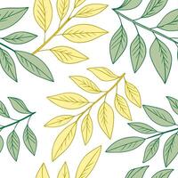 Sunlit summer leaves seamless tile pattern with soft green and yellow tones for bright interiors concept as Soft green and yellow leaves arranged seamlessly for bright sunlit inter Dynamic vector