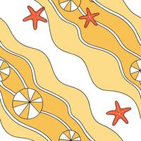 Sun kissed beach seamless tile pattern with golden sands sparkling waves and vibrant summer energy concept as Golden sands and sparkling waves capture the essence of summer creatin Dynamic vector
