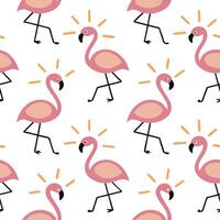 Summer sun seamless tile pattern with flamingos and sun rays for a fun and playful summer vibe concept as Flamingos and sun rays arranged in a playful seamless pattern for creating Dynamic vector