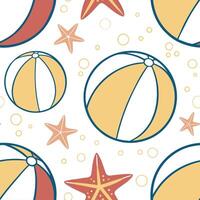 Summer beach ball seamless tile pattern with vibrant colors and a playful beach atmosphere concept as Vibrant beach balls and bright colors create a fun playful summer beach seamle Dynamic vector