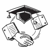Students profile with a graduation cap concept as A students profile merged with a graduation cap representing the bittersweet farewell of graduation and new opportunities Perfect Dynamic vector