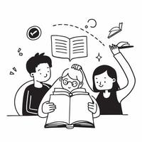 Students at school library concept as High resolution image of students at the school library with a glossy backdrop showcasing their curiosity and love for reading as the new scho Dynamic Set 2 vector