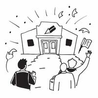 Students entering school building concept as High resolution image of students entering the school building with a glossy backdrop emphasizing the start of a new academic journey a Dynamic Set 2 vector