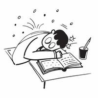 Student studying late at night in a library concept as A dedicated student studies late into the night in a library emphasizing hard work and perseverance Perfect for education an Dynamic vector