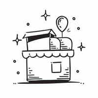 String lights and food stall icon with copy space for night market ads concept as A modern string lights and food stall icon design with generous copy space perfect for enhancing n Dynamic vector