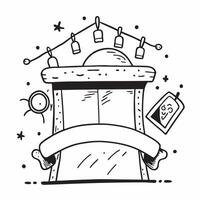 Street food stall and string lights icon with space for text and graphics on a blue background concept as A modern street food stall and string lights icon design featuring space f Dynamic vector