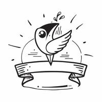 Stork icon with copy space on a blue background concept as A image of a stork icon with generous copy space on a blue background perfect for baby announcement and birth them Dynamic vector