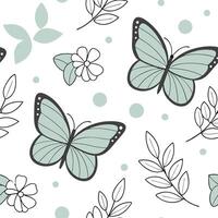 Springtime seamless tile pattern with butterflies and floral accents for nature inspired decor concept as Light spring butterflies and delicate floral accents seamlessly arranged f Dynamic vector