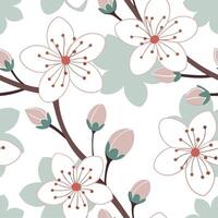 Spring blossoms seamless tile pattern featuring delicate cherry blossoms soft pastel colors and a refreshing feel concept as Cherry blossoms and soft pastels create a seamless spri Dynamic vector