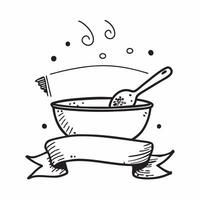 Spoon and bowl icon with blank area for customizable text concept as A creative depiction of a spoon and bowl icon featuring a blank area for customizable text ideal for representi Dynamic vector