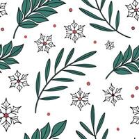 Sparkling snowflakes and holiday wreath seamless tile pattern with festive greenery concept as Festive greenery and sparkling snowflakes create a seamless tile pattern with holiday Dynamic vector