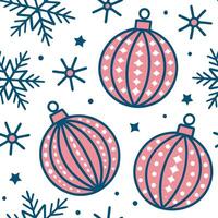 Sparkling Christmas ornaments and snowflakes seamless tile pattern with festive shimmer concept as Festive shimmer with sparkling Christmas ornaments and snowflakes create seamless Dynamic vector