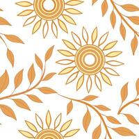 Soothing summer sun seamless tile pattern with golden yellow and soft orange for relaxing interiors concept as Golden yellow and soft orange arranged in a seamless pattern to creat Dynamic vector