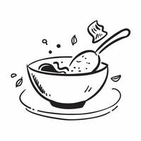 Soup bowl and spoon icon with ample space for text and graphics concept as An iconographic soup bowl and spoon design offering ample space for both text and graphics perfect for il Dynamic vector