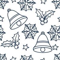 Sparkling Christmas bells and snowflakes seamless tile pattern with festive accents concept as Festive accents with sparkling Christmas bells and snowflakes create seamless tile pa Dynamic vector