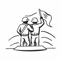Soldiers reuniting with a national flag concept as Soldiers reuniting blended with a national flag symbolizing the honor and pride of returning home Perfect for military and patri Dynamic vector