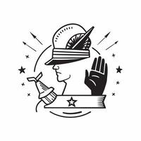 Soldiers profile with a battlefield concept as A soldiers profile merged with a battlefield symbolizing the solemnity of farewells and the weight of duty Perfect for military and Dynamic vector