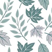 Soft summer leaves seamless pattern with muted green and lavender for a calm cool interior vibe concept as Muted green and lavender leaves arranged seamlessly to bring a calm cool Dynamic vector