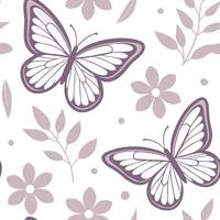 Soft pastel spring seamless pattern with butterflies and floral elements for serene environments concept as Delicate butterflies and pastel floral elements arranged in a seamless p Dynamic vector