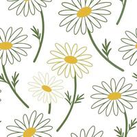 Soft daisy seamless tile pattern with fresh white petals and sunny yellow centers ideal for spring interiors concept as Fresh white daisies with sunny yellow centers create a brigh Dynamic vector