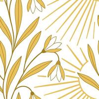 Soft golden morning light seamless tile pattern with glowing rays and an uplifting spring atmosphere concept as Soft golden morning light with glowing rays creates a seamless tile Dynamic vector