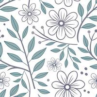 Soft pastel seamless tile pattern with delicate flowers and leafy accents for a calming garden look concept as Delicate flowers and leafy accents arranged seamlessly in soft pastel Dynamic vector