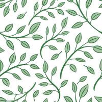 Soft green sprouts seamless tile pattern with delicate leaves representing natures rebirth and growth concept as Delicate soft green sprouts and leaves create a seamless tile patte Dynamic vector