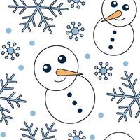 Snowman and snowflake seamless tile pattern with playful winter elements and cool tones concept as Playful snowmen surrounded by snowflakes create a seamless tile pattern with cool Dynamic vector