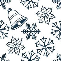 Snowflake and holiday bells seamless tile pattern with sparkling winter accents and festive tones concept as Sparkling holiday bells paired with snowflakes create a seamless tile p Dynamic vector