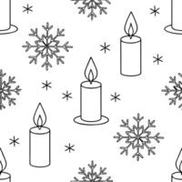 Snowflake and festive candle seamless tile pattern with glowing winter accents concept as Glowing winter candles paired with snowflakes create a seamless tile pattern with festive Dynamic vector