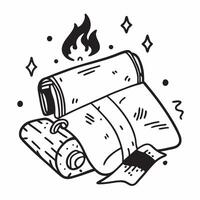 Sleeping bag and campfire illustration with space for text and graphics concept as An illustrative sleeping bag and campfire design featuring ample space for both text and graphics Dynamic vector