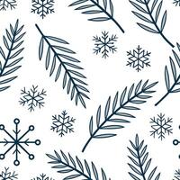 Snowflake and evergreen branch seamless tile pattern with icy accents and winter elegance concept as Evergreen branches paired with snowflakes create a seamless tile pattern with i Dynamic vector