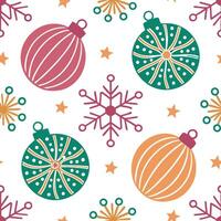Snowflake and holiday ornament seamless tile pattern with colorful festive elements concept as Colorful holiday ornaments paired with snowflakes create a seamless tile pattern with Dynamic vector