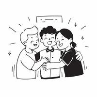 Siblings reuniting at a family home concept as Siblings reuniting blended with a family home symbolizing the comfort and joy of returning to a family home Perfect for family and l Dynamic vector