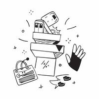Shopping illustration with copy space for business reports concept as A visually appealing shopping illustration with copy space designed to enhance business reports and presentati Dynamic Set 2 vector