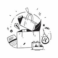 Shopping illustration with copy space for business reports concept as A visually appealing shopping illustration with copy space designed to enhance business reports and presentati Dynamic Set 3 vector
