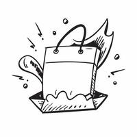 Shopping bag symbol with copy space for promotions concept as An artistic rendering of a shopping bag symbol with spacious copy space suitable for promotions sales events and retai Dynamic vector
