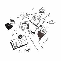 Shopping illustration with copy space for business reports concept as A visually appealing shopping illustration with copy space designed to enhance business reports and presentati Dynamic Set 4 vector
