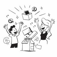 Shoppers excited about quarterly sale finds concept as High resolution image of shoppers excited about quarterly sale finds with a glossy backdrop highlighting the joy and satisfac Dynamic vector