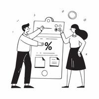 Shoppers comparing quarterly sale prices concept as High resolution image of shoppers comparing quarterly sale prices with a glossy backdrop showcasing the smart and cost effective Dynamic vector