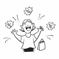 Shopper excited about summer sale finds concept as High resolution image of a shopper excited about summer sale finds with a glossy backdrop highlighting the joy and satisfaction o Dynamic vector