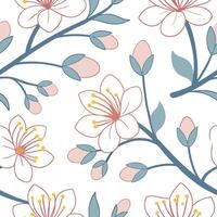 Serene spring pastel seamless tile pattern with light pinks blues and yellows for peaceful spaces concept as Soft pink blue and yellow pastels in a seamless pattern creating serene Dynamic vector