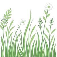 Serene spring meadows seamless tile pattern with wildflowers soft grasses and an atmosphere of rejuvenation concept as Wildflowers and soft grasses in a serene spring meadow create Dynamic vector
