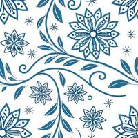 Scandinavian Nordic patterns and snowflakes seamless tile design with cool blue tones concept as Cool blue tones highlight Scandinavian Nordic patterns intertwined with snowflakes Dynamic vector