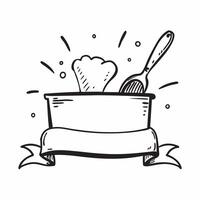 Saucepan and ladle icon with blank area for personalized messages concept as A customizable saucepan and ladle icon featuring a blank area for adding personalized messages suitable Dynamic vector
