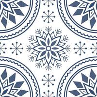 Scandinavian Nordic geometric patterns and snowflakes seamless tile design with cool tones concept as Cool tones highlight Scandinavian Nordic geometric patterns intertwined with s Dynamic vector
