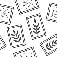 Scandinavian frame seamless tile pattern with minimalist design and natural elements concept as Minimalist Scandinavian frames create seamless tile patterns with natural elements e Dynamic vector