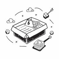 Sandbox illustration with copy space for business reports concept as A visually appealing sandbox illustration with copy space designed to enhance business reports and presentation Dynamic Set 2 vector