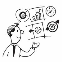 Sales manager with sales targets concept as A sales managers profile blended with sales targets symbolizing goals and achievements during a company open house Ideal for corporate Dynamic vector